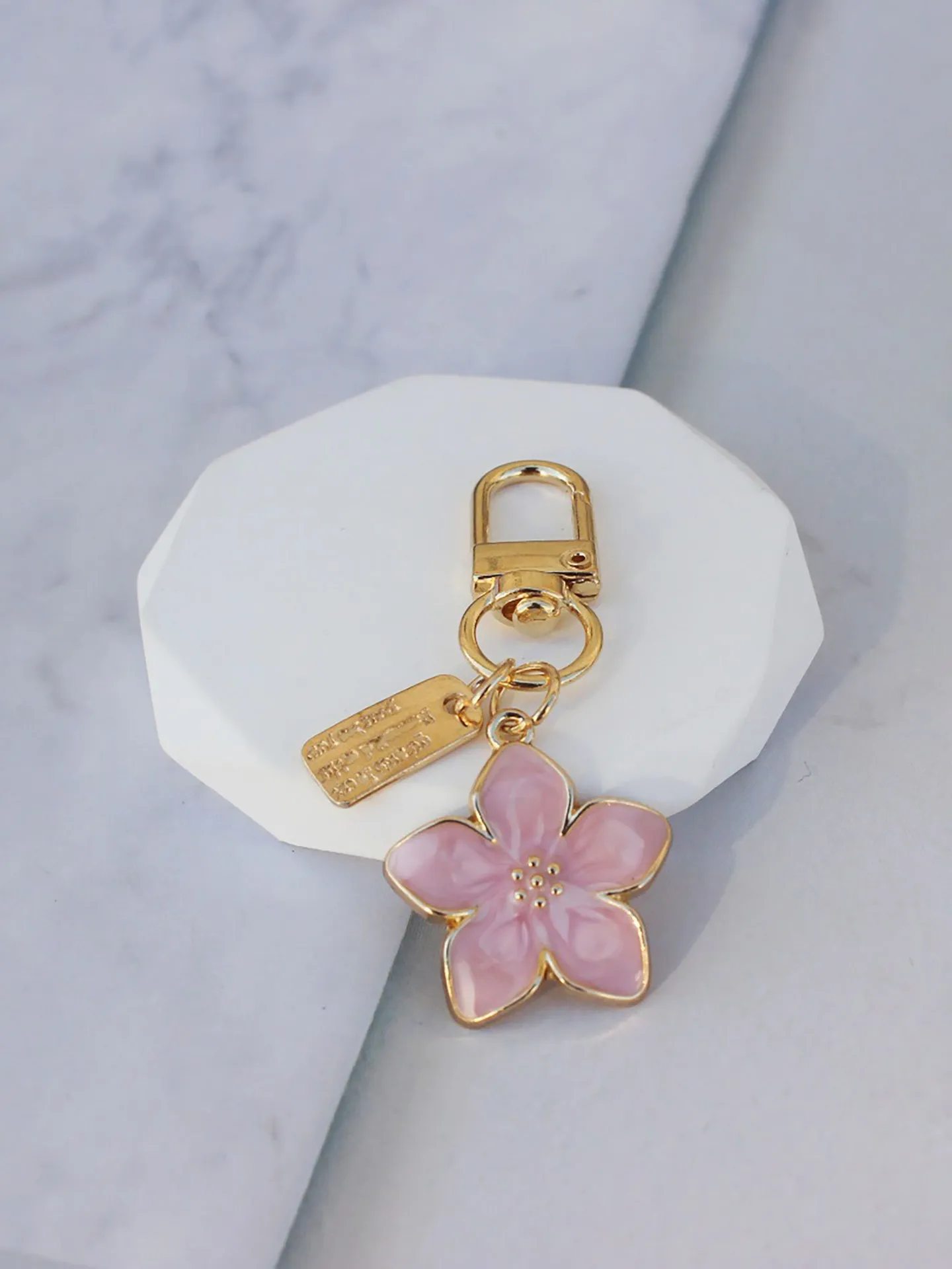 Pink Floral Enamel Bag Charm | Savana | Bestsellers