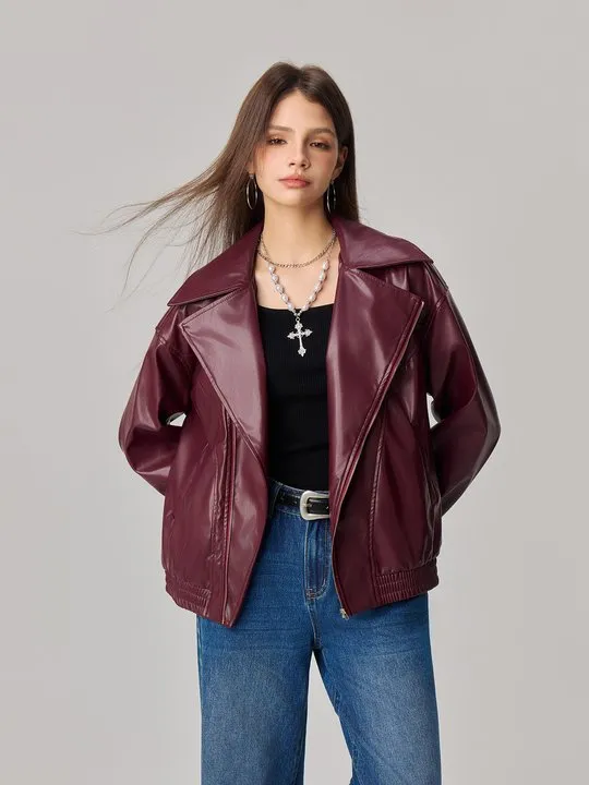 Asymmetric Faux Leather Jacket | Savana | Bestsellers