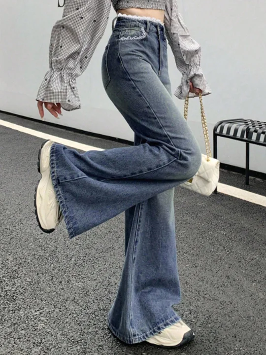 Ribbon Flare Leg Jeans | Savana | Bestsellers