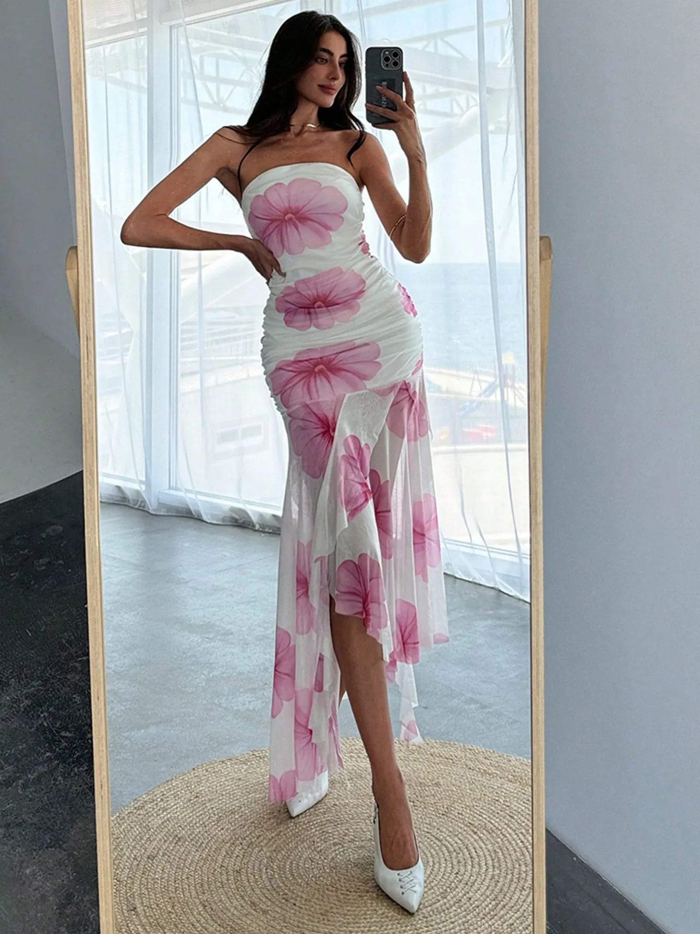 white and pink bodycon dress Bodycon Dress | Savana