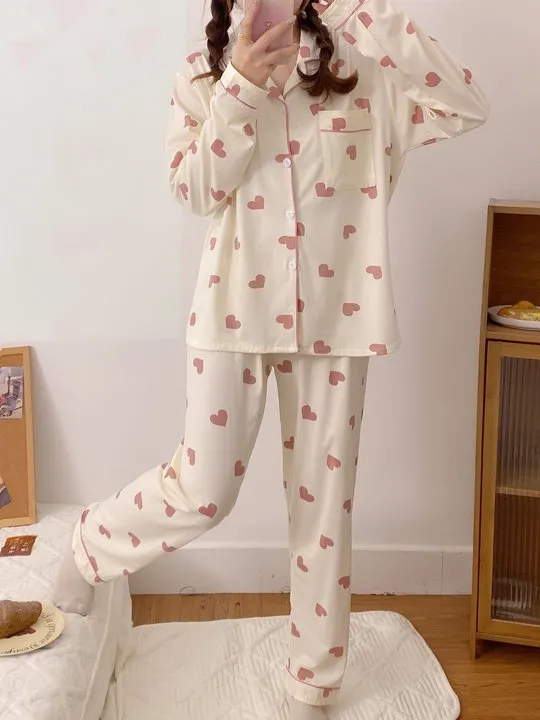 chinese dress ladies Cotton Nightsuit For Women - Long Top & Pyjama Set