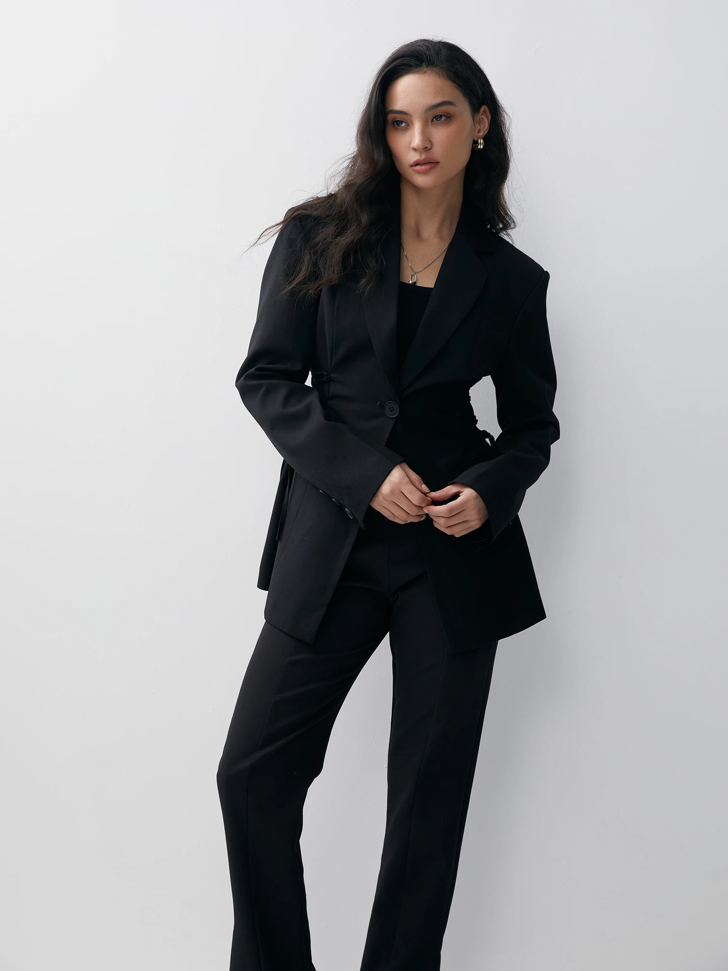 Lace Up Single-Breasted Blazer | Savana | Bestsellers