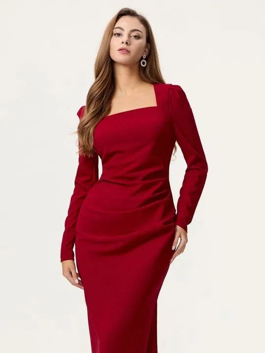navy blue dress for baby girl Marilyn Red Midi Dress main image 0