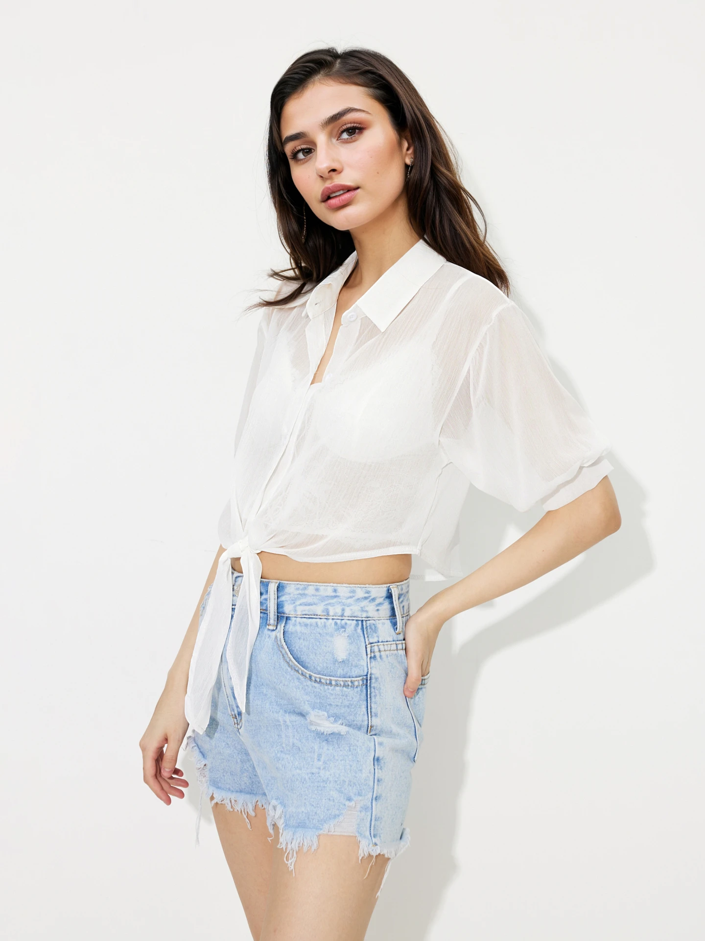 theredthread S tie shirt cropped meltthelady