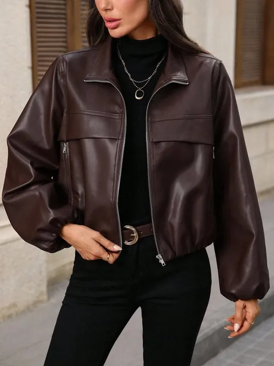 Asymmetric Faux Leather Jacket | Savana | Bestsellers
