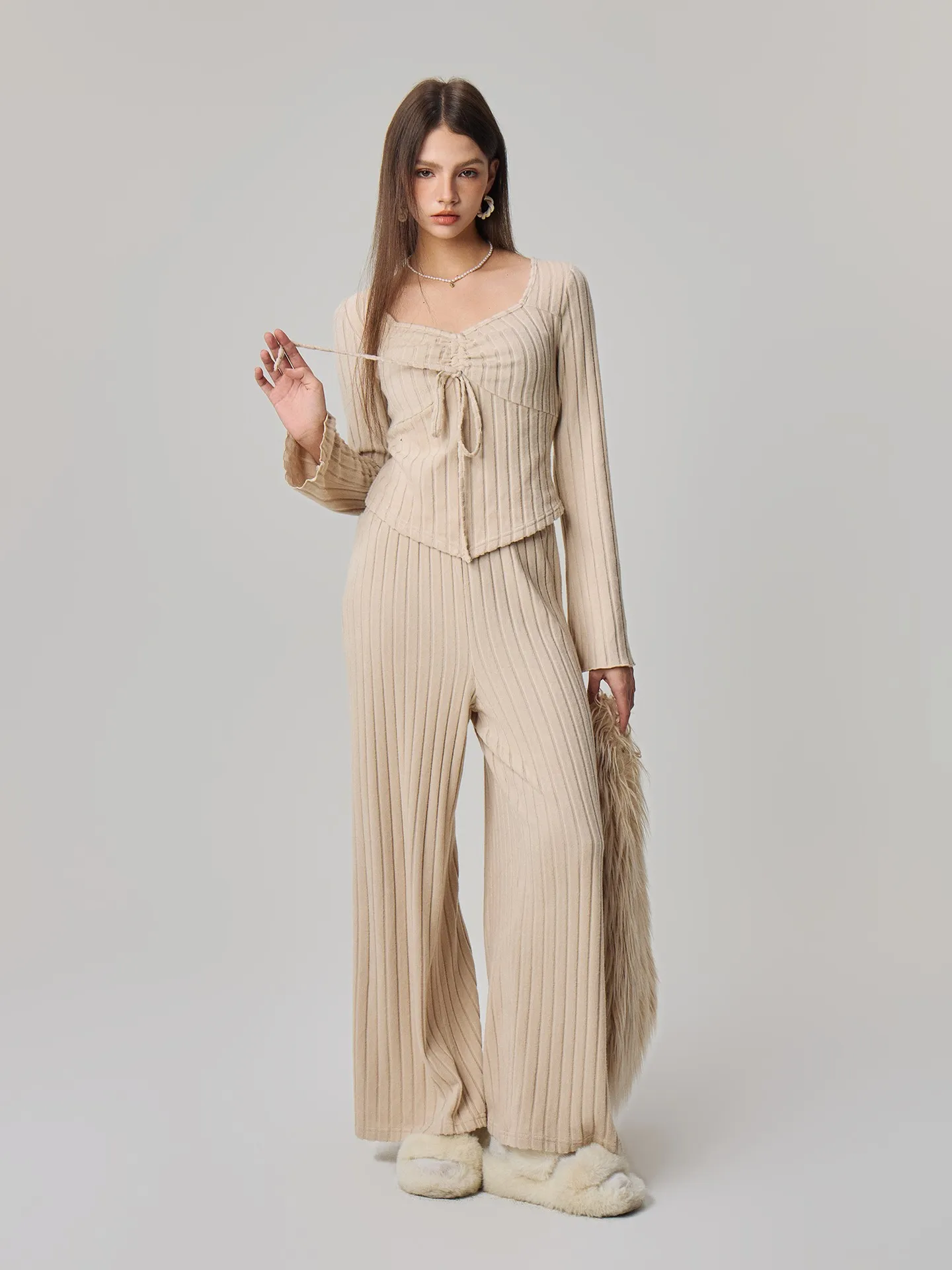 Samaira Co ord Set - Apricot
