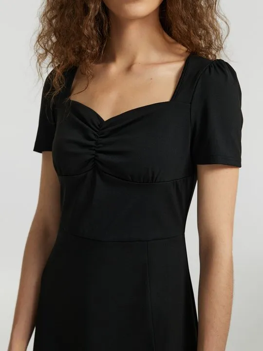 donna karan a line dress Donna Karan Women's Cotton Sleeveless Floral Midi Dress in Black
