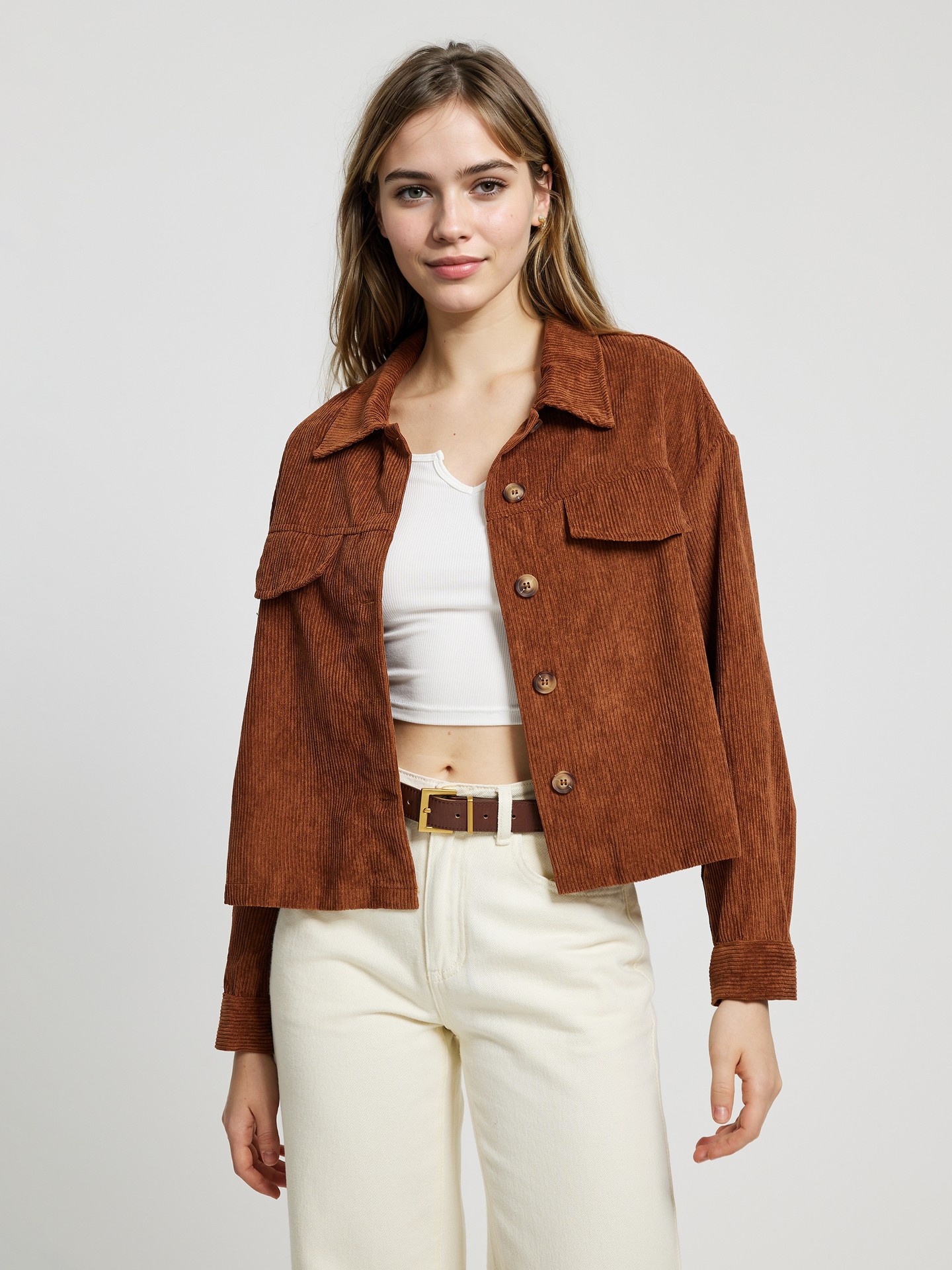Brown Pocket Utilty Jacket
