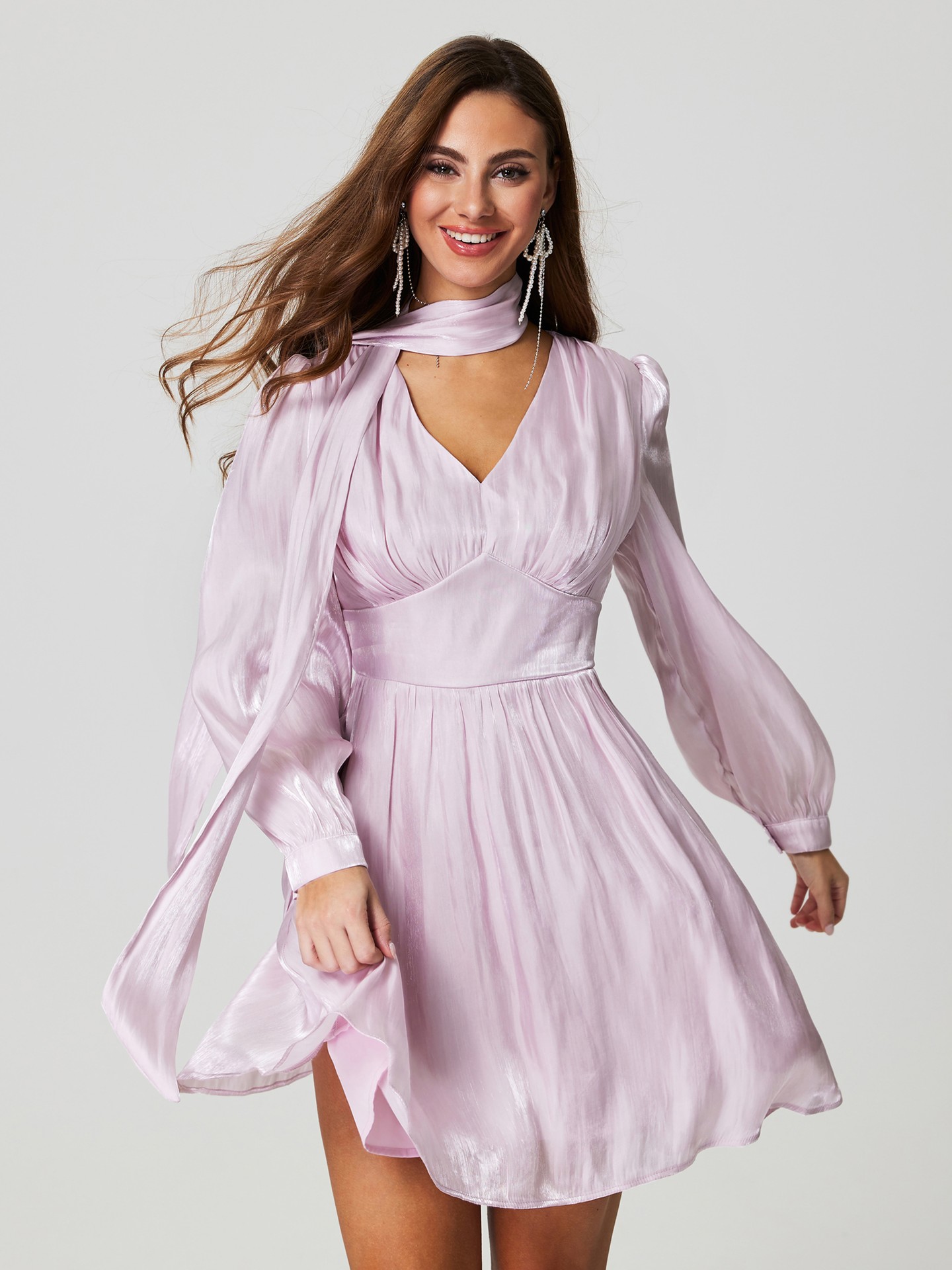 Light Pink Ribbon A-Line Dress