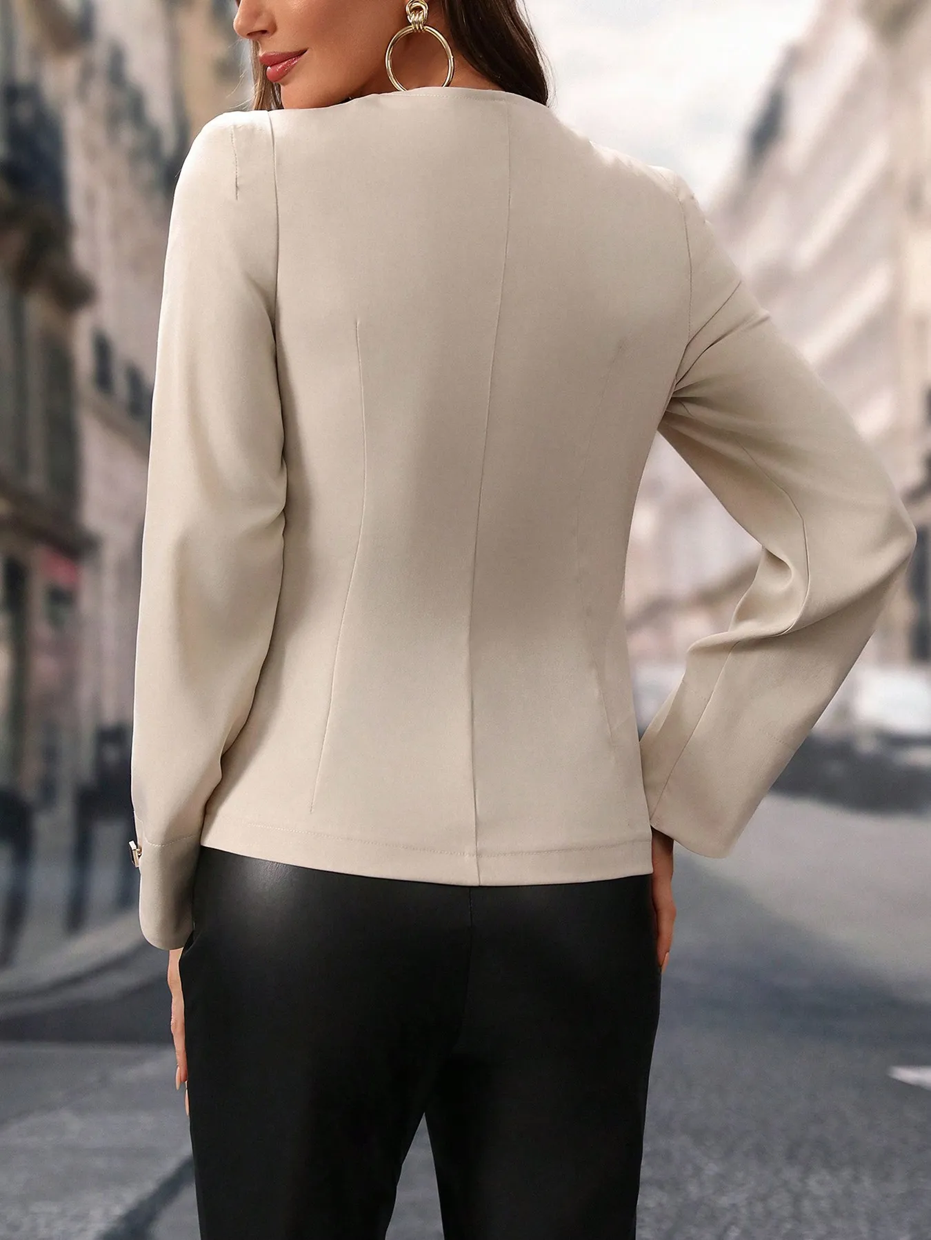 Sarah | Elegant Button-Down Blouse with Long Sleeves - Lumina