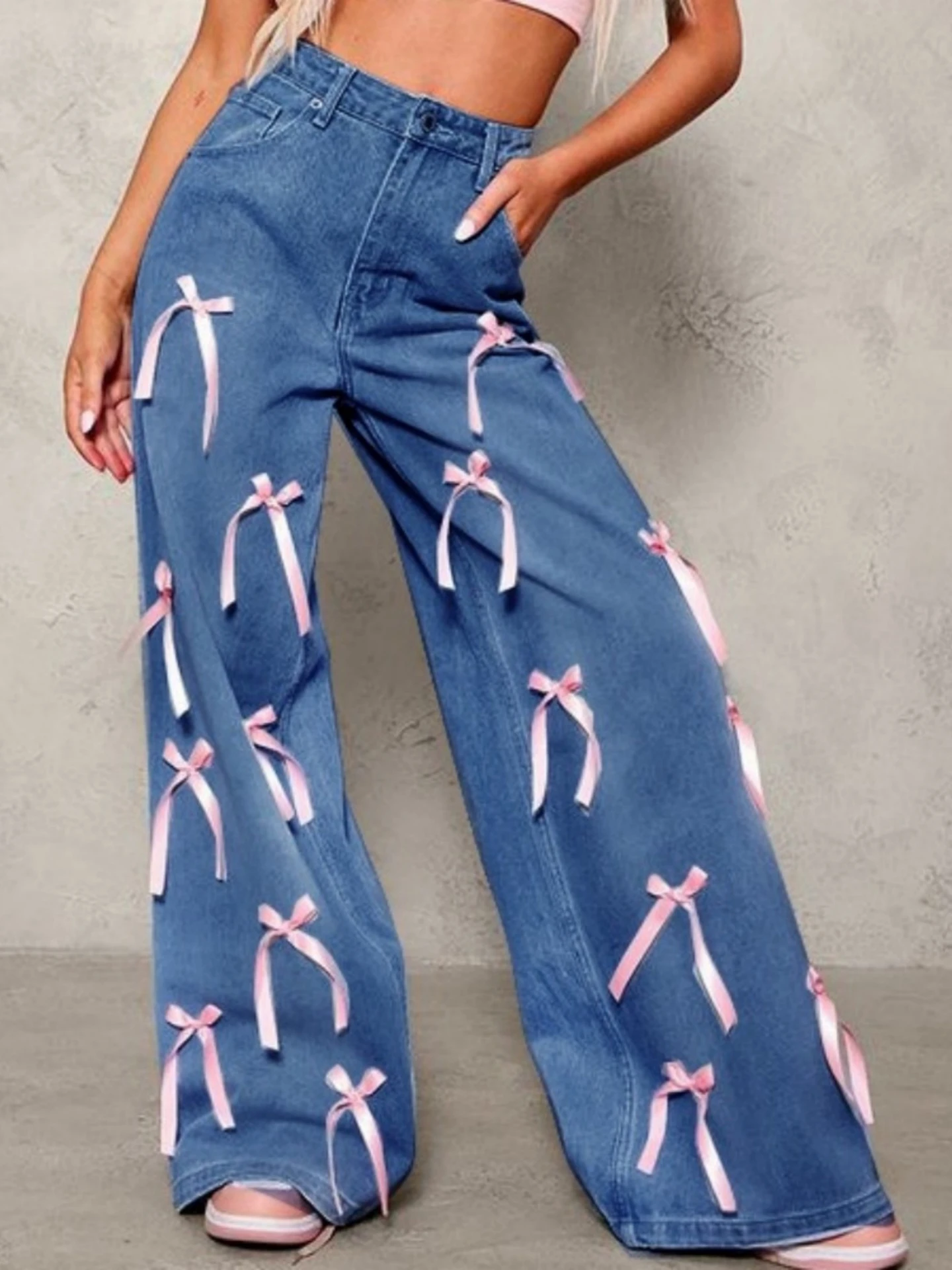 Bow Wide Leg Jeans | Savana | Bestsellers