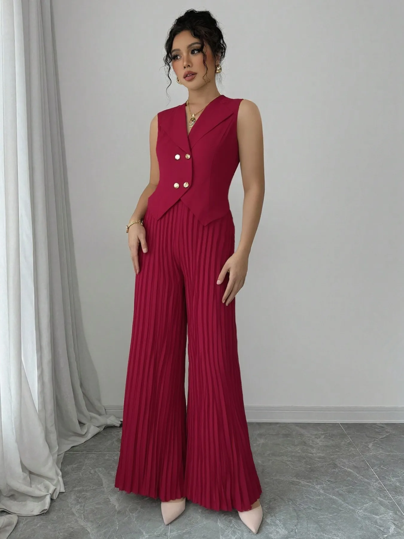 Mykonos Co-ord Set- Red & White