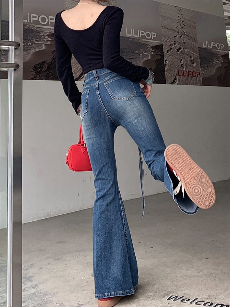 Ribbon Flare Leg Jeans | Savana | Bestsellers