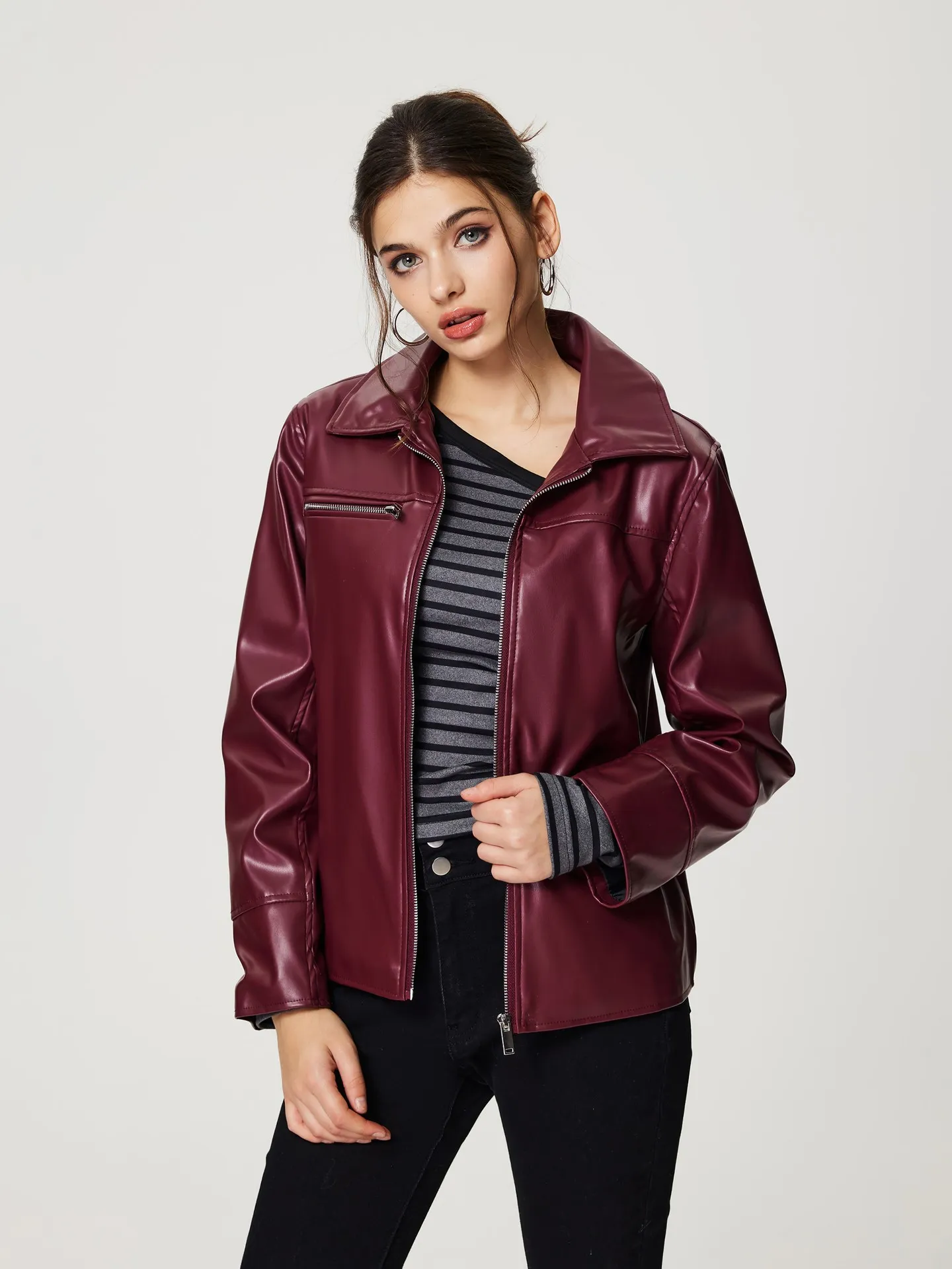 Asymmetric Faux Leather Jacket | Savana | Bestsellers