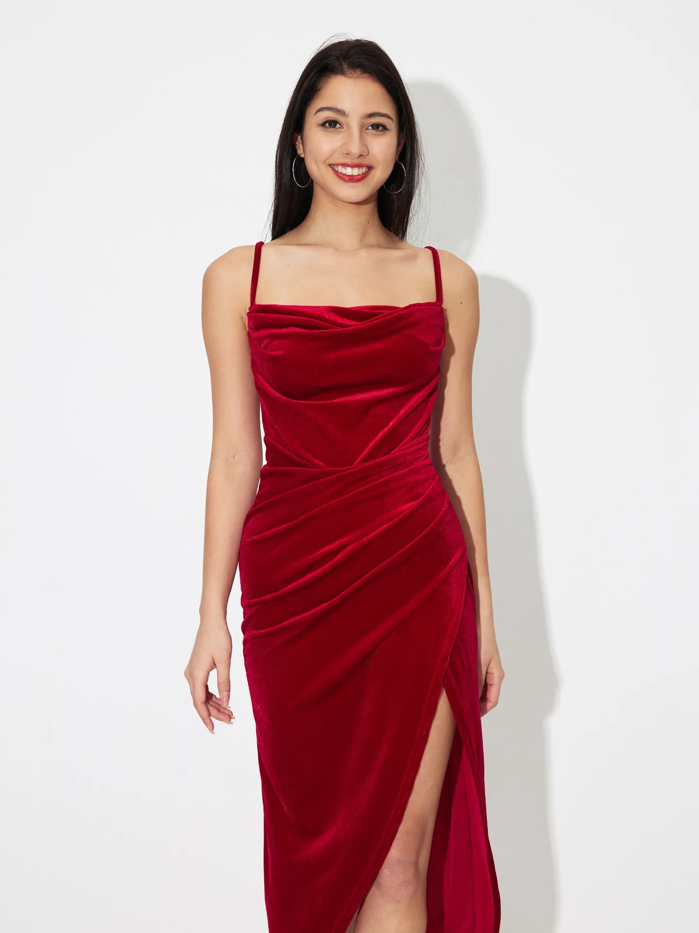 Velvet Gathered Bodycon Dress Savana Bestsellers