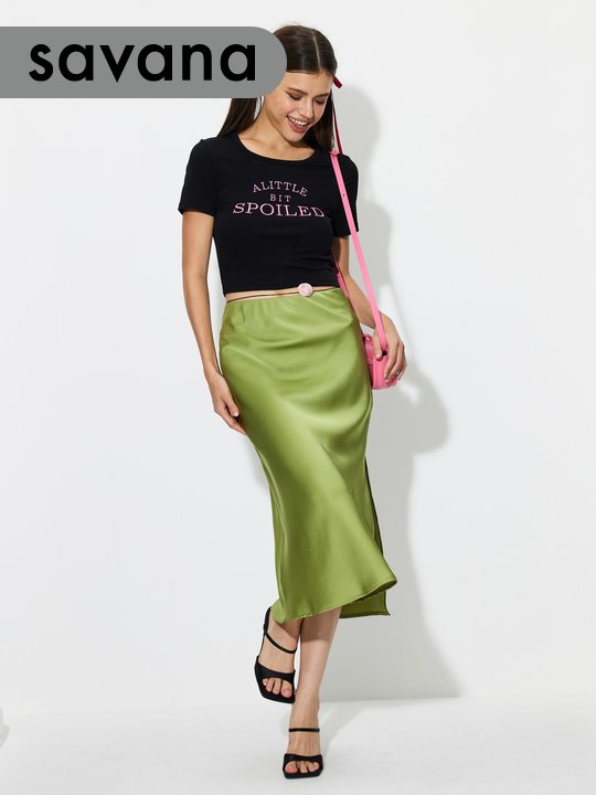 Slit Straight Skirt