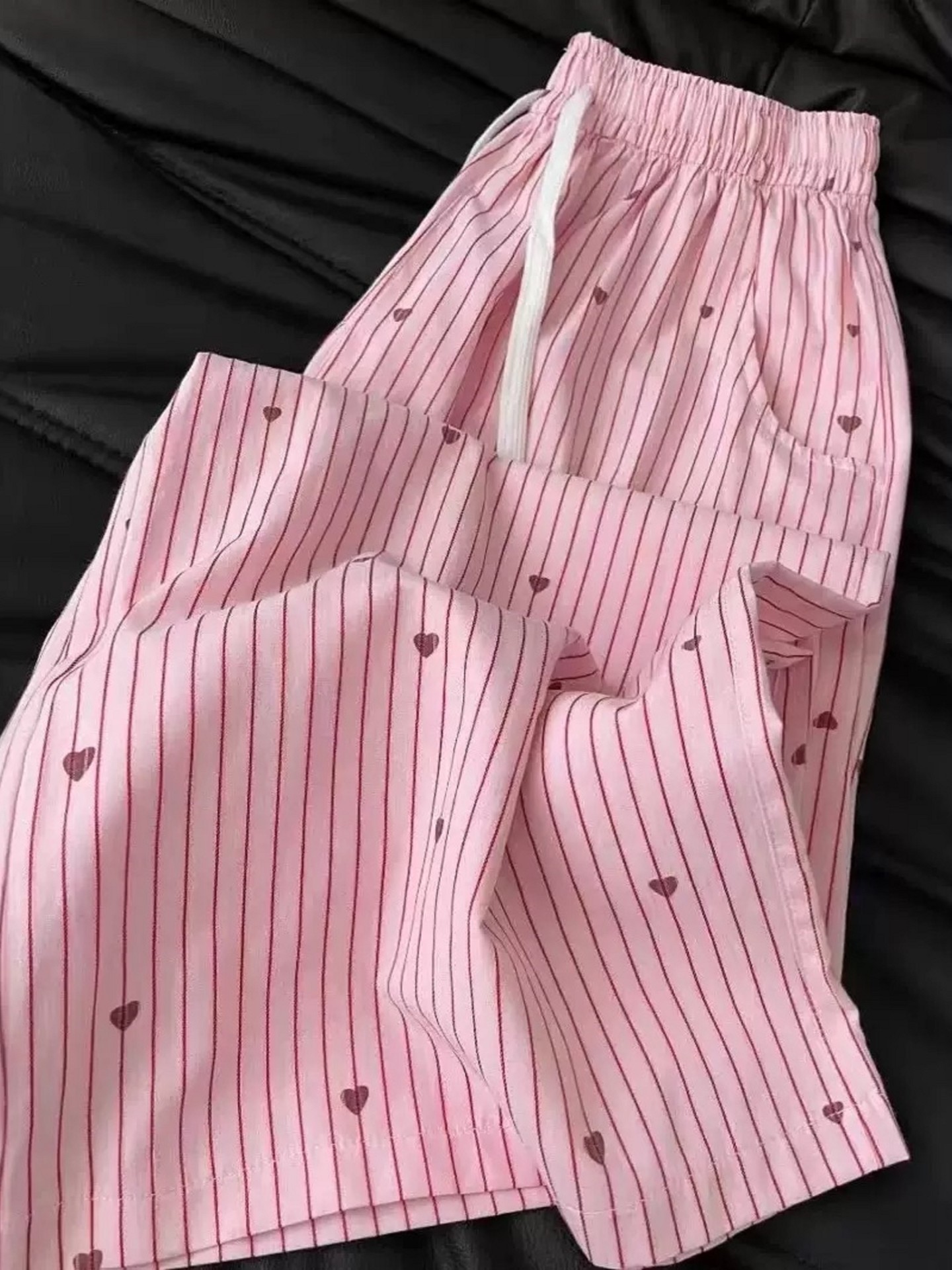 Pink Drawstring Straight Leg Pants