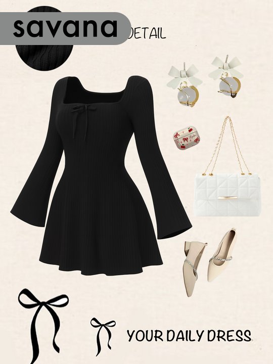 Bow A-Line Dress