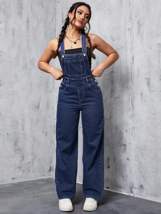 Washed Black Detachable Denim Pinafore Jeans | Savana | Bestsellers