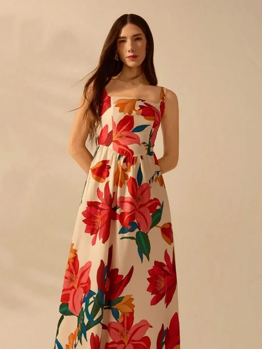 ワンピース FLORAL PRINT DRESS Sandro_SFPRO04060-A265_F_1.jpg