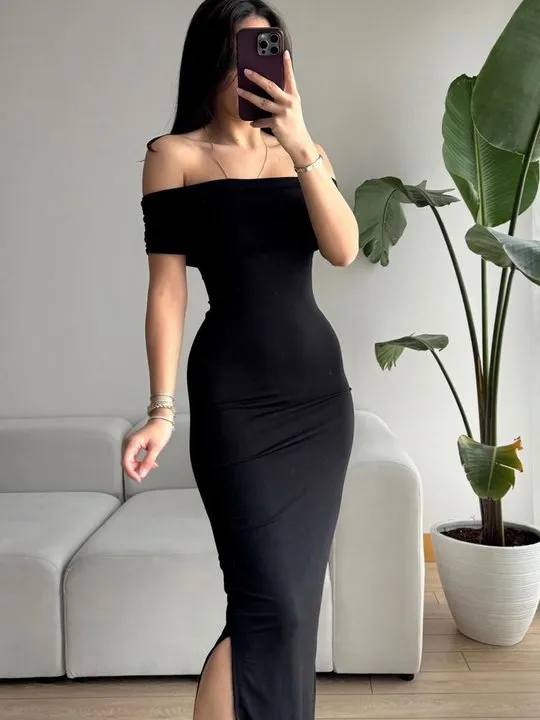 all saints black leather dress Off Shoulder Mesh Mini Dress - Black main image 0