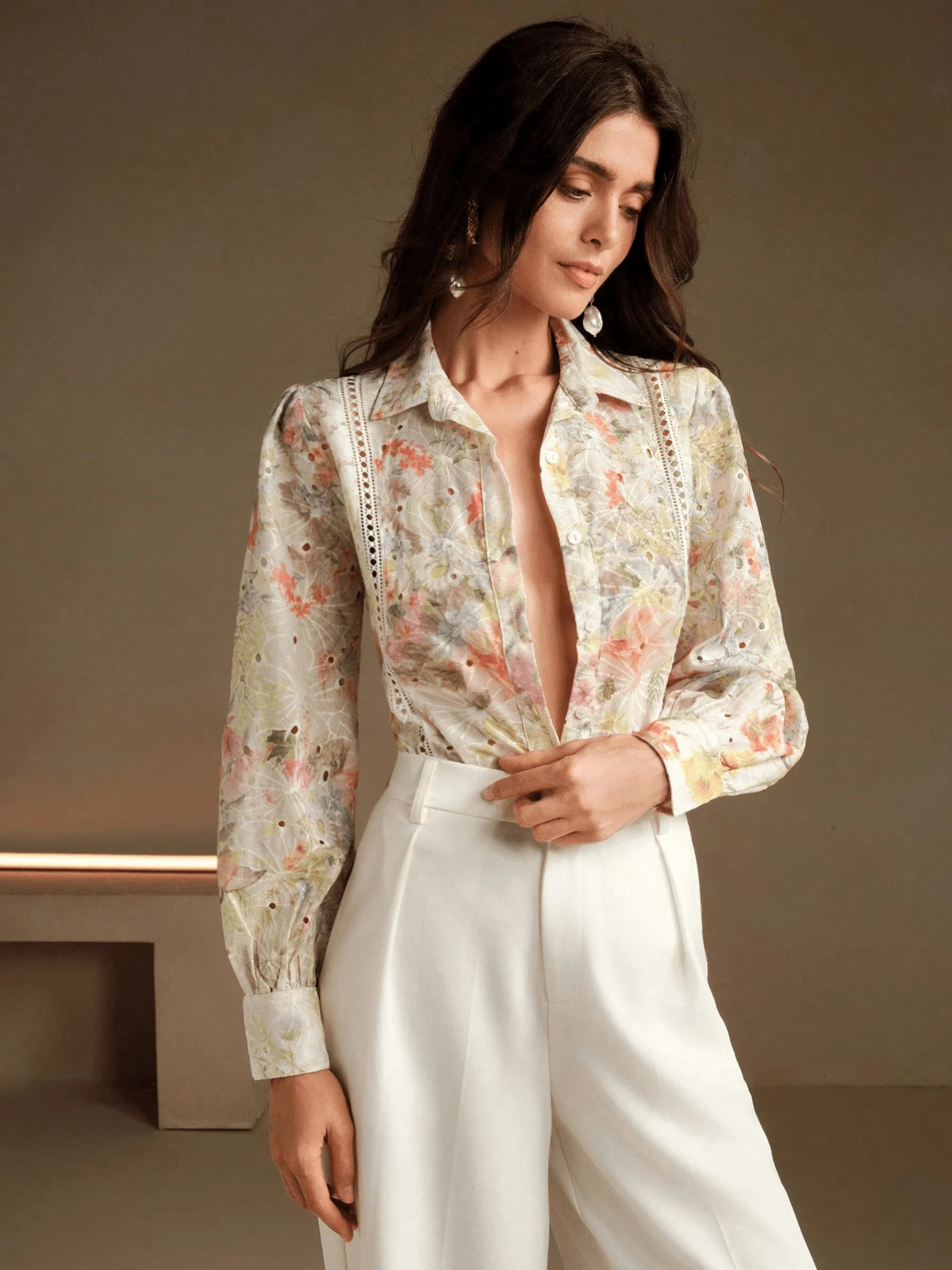 Embroidered Placket Embroidered Placket Blouse | Savana | Bestsellers