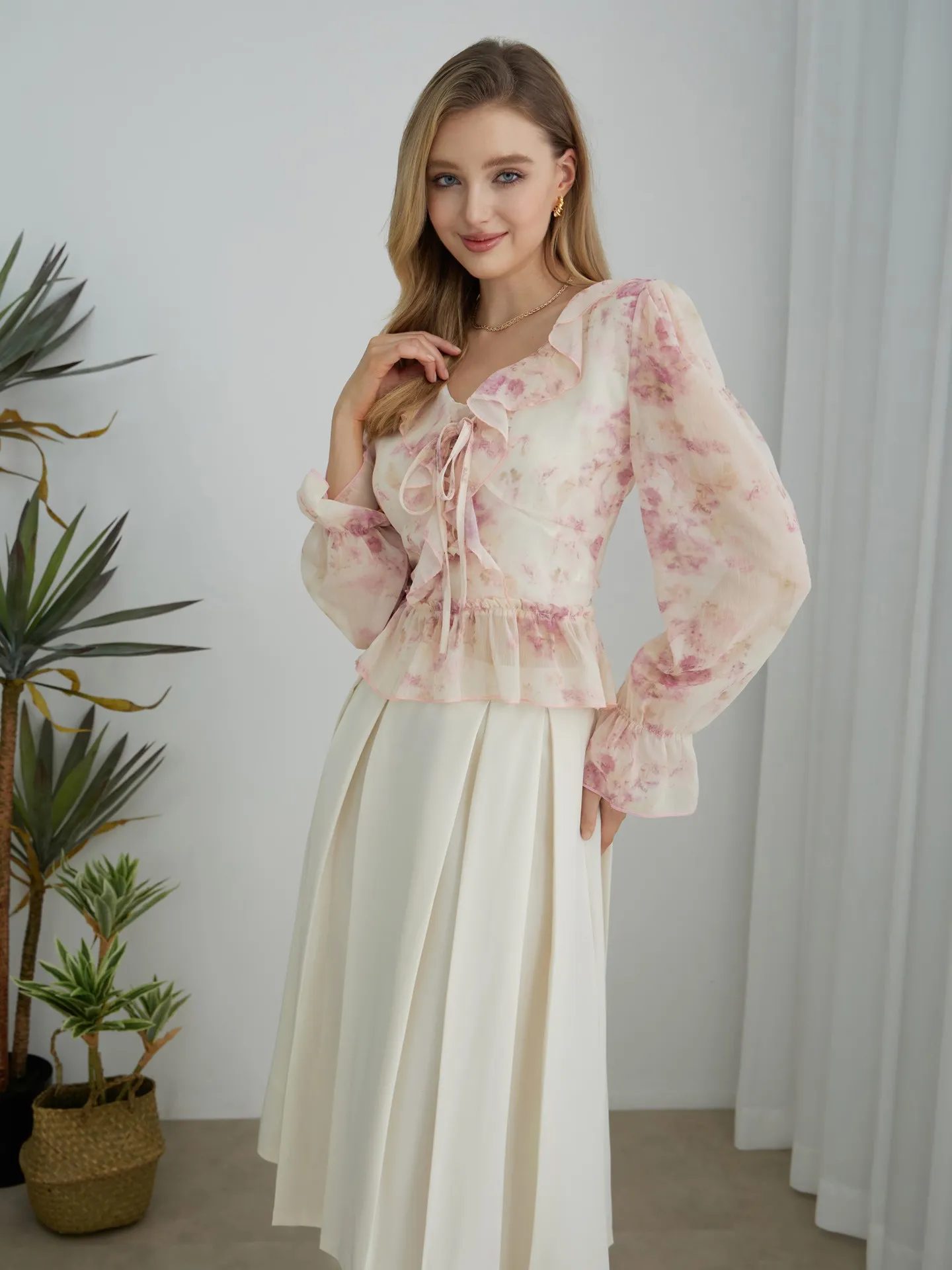 Sarina Ruffle Sleeve Top