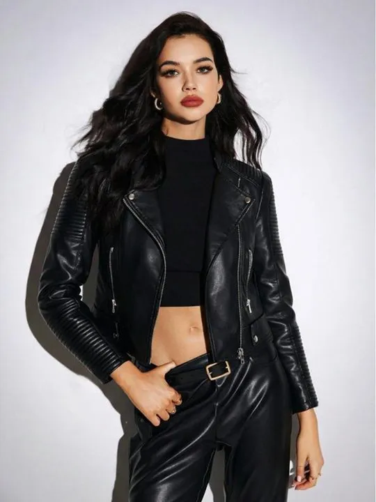 Asymmetric Faux Leather Jacket | Savana | Bestsellers