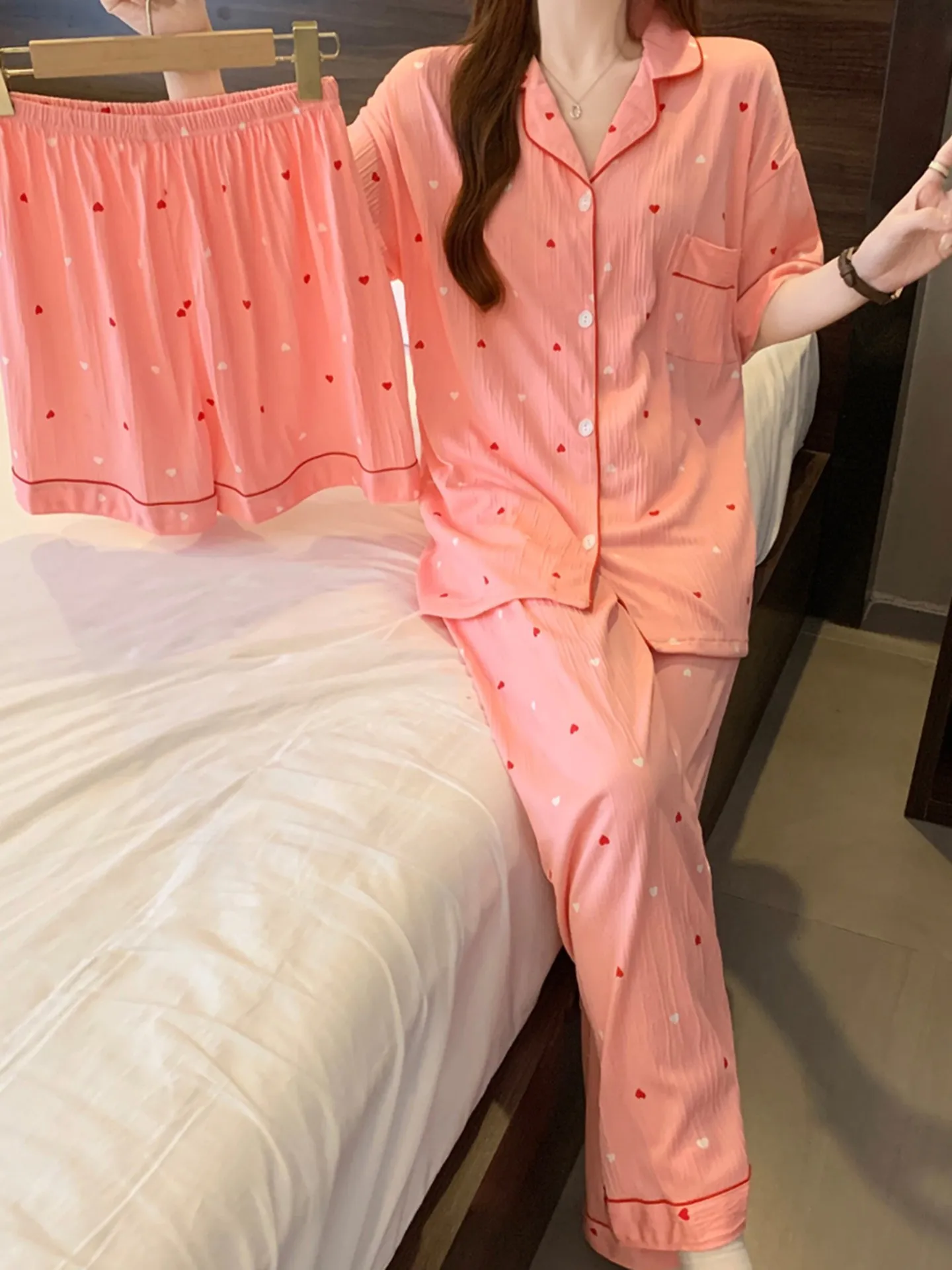 (RESTOCK!!!)Cream & Pink Stars - Lounge Set main image 1
