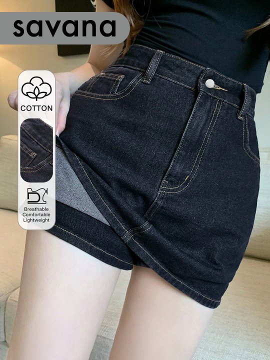 Denim Straight Skirt