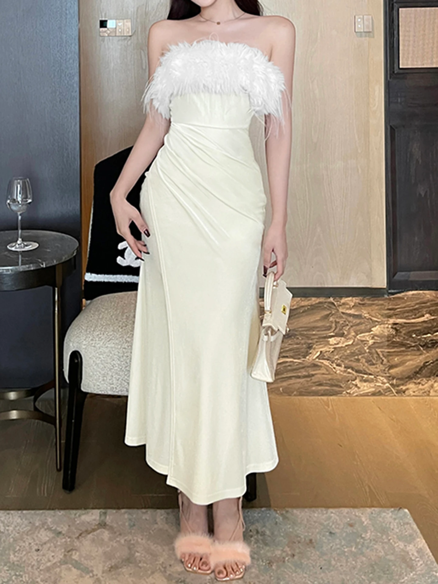 lace bodycon maxi dress Odette Red Party Dress main image 1