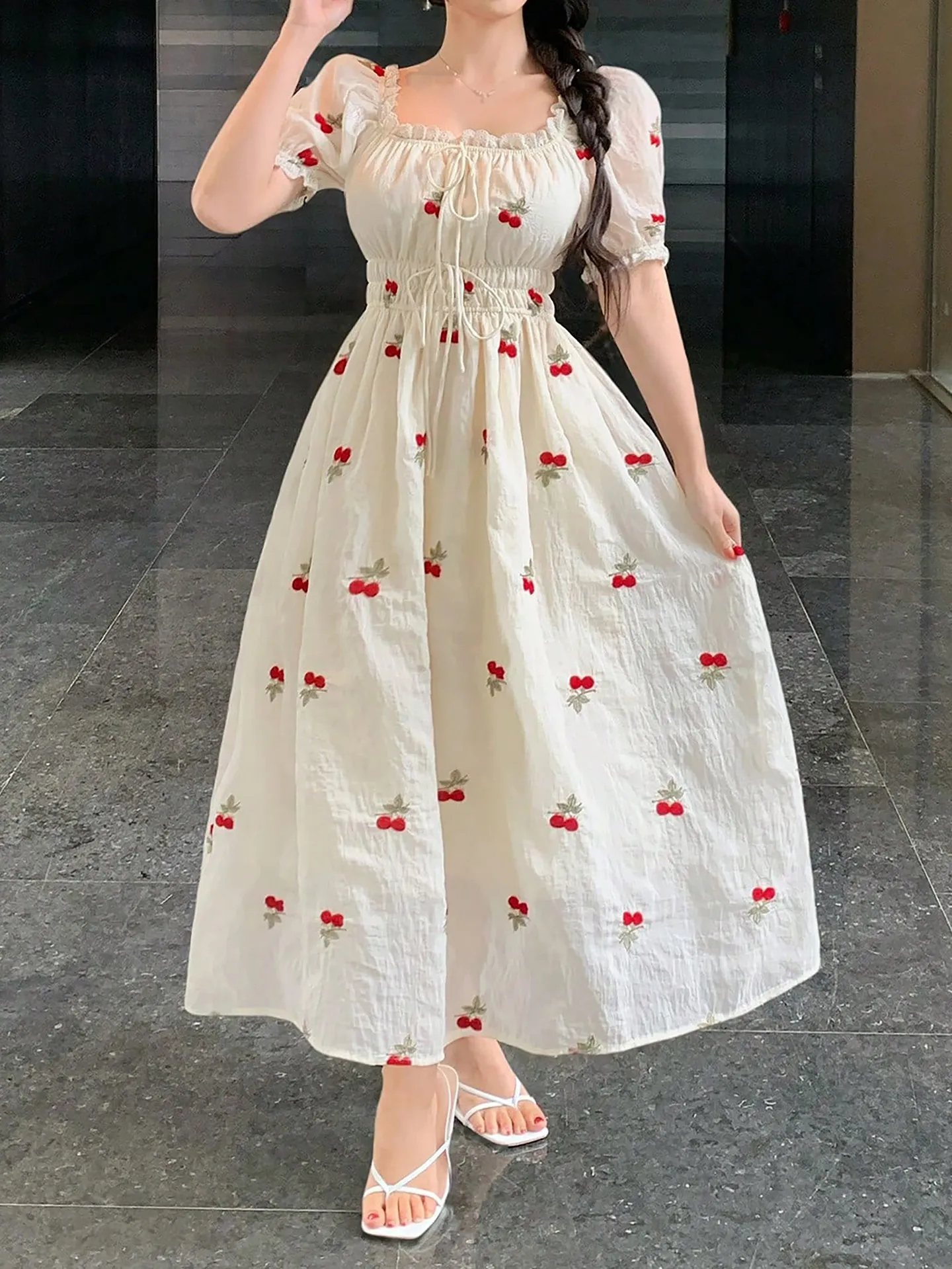white christmas dresses Lettuce Edge Midi Dress – WeWoreWhat main image 1