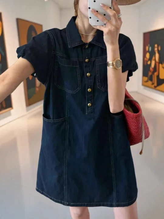 navy blue dress for baby girl Women's Denim Dresses | Jean Dresses main image 1