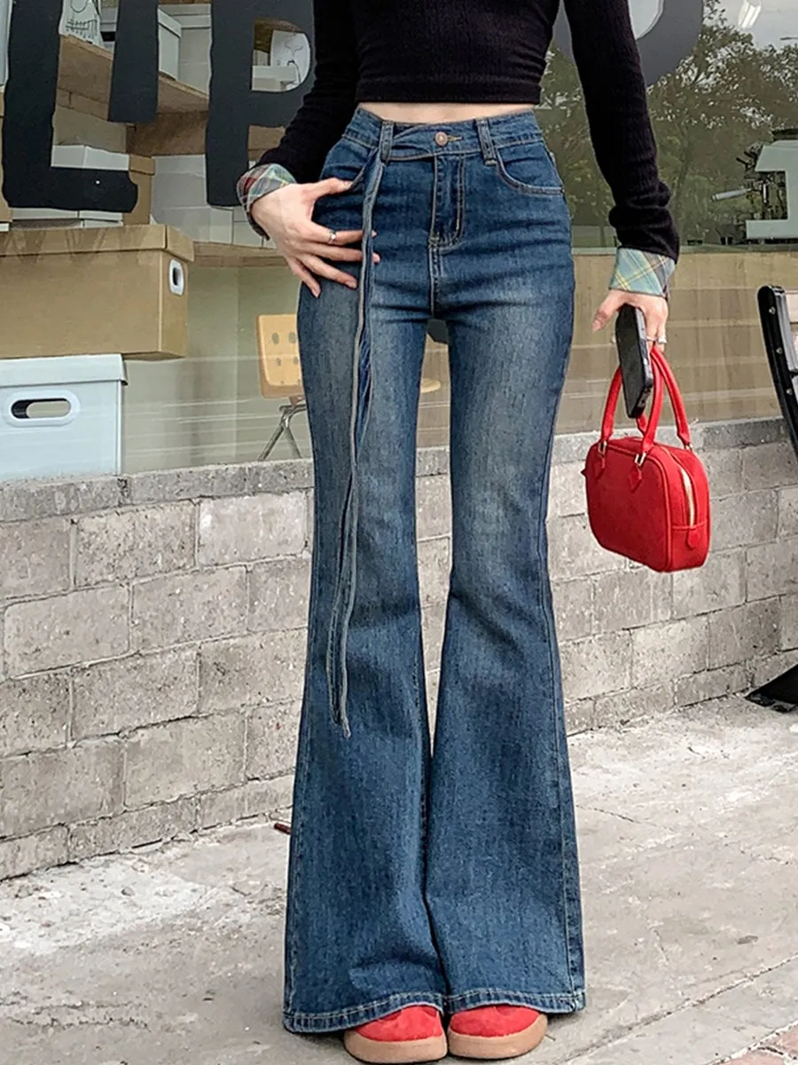 Ribbon Flare Leg Jeans | Savana | Bestsellers