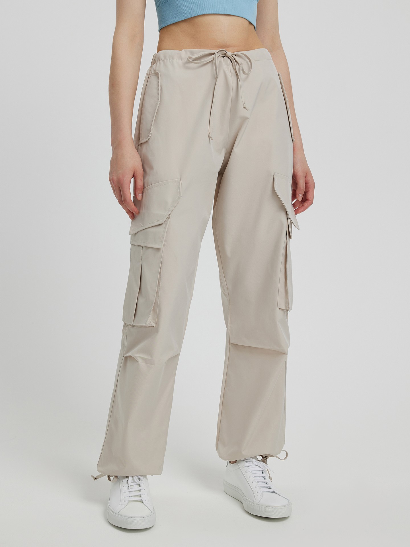 White Cargo Pocket Trousers