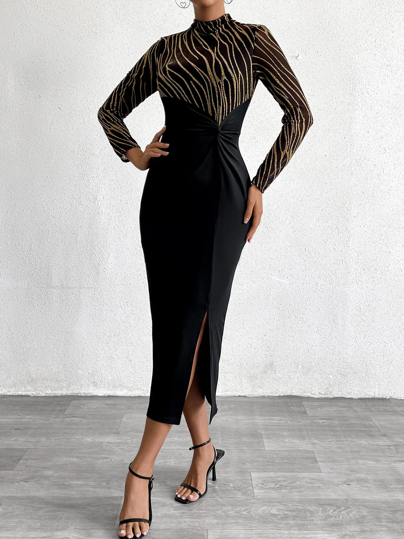 Bodycon Sweater Dress With Knot Detail