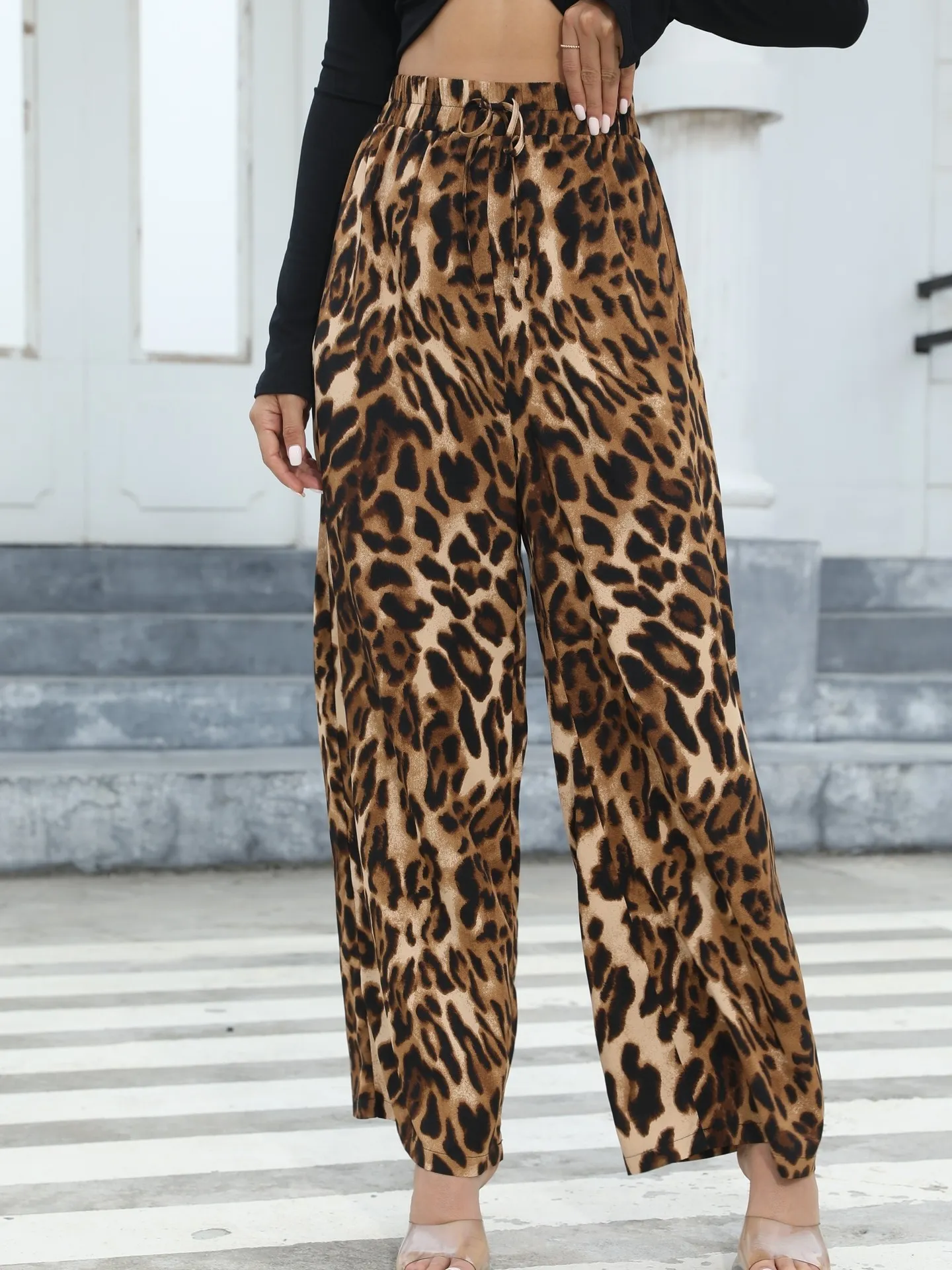 Leopard Print Straight Leg Pants Savana Bestsellers