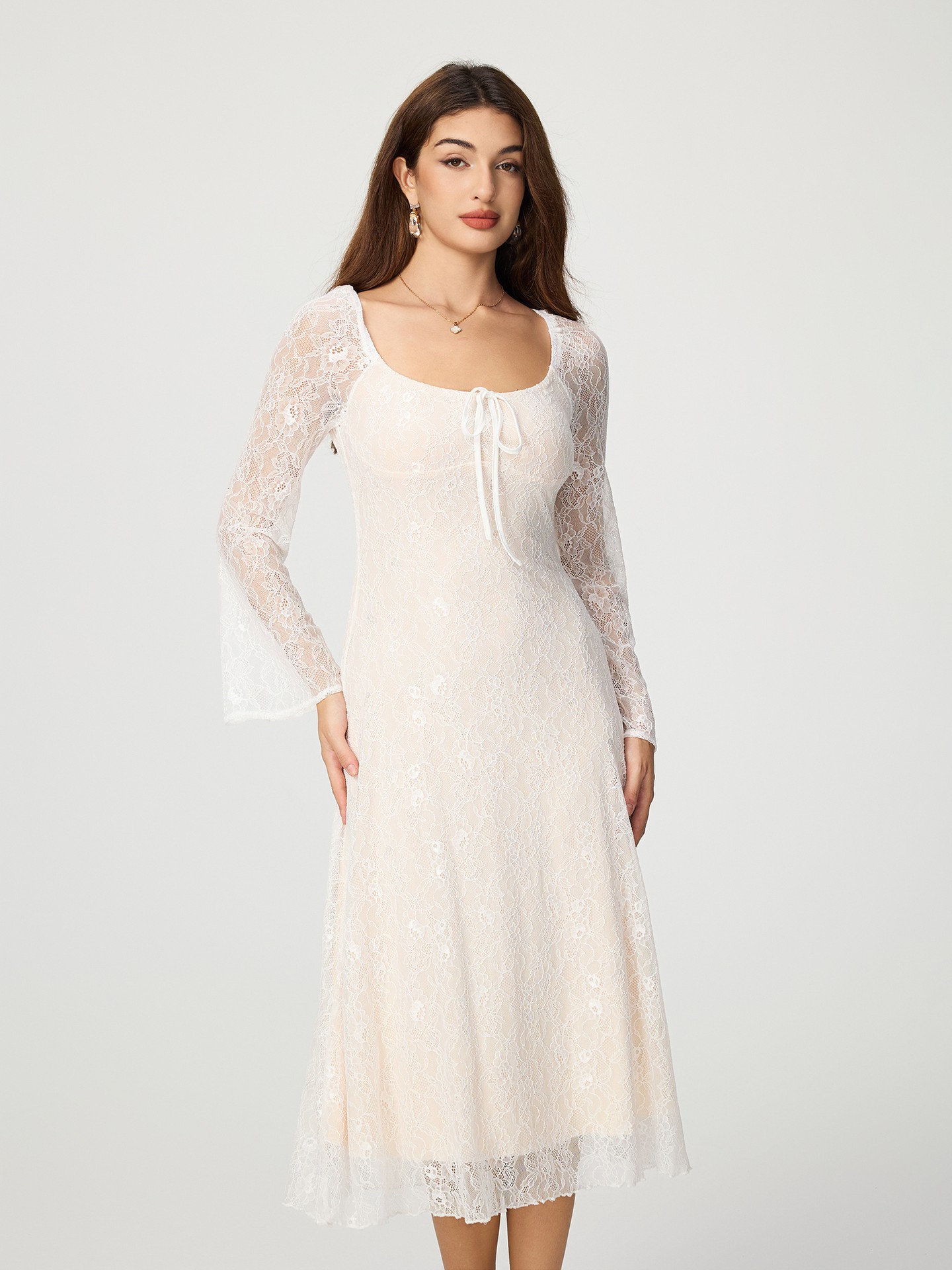 White Tied A-Line Dress