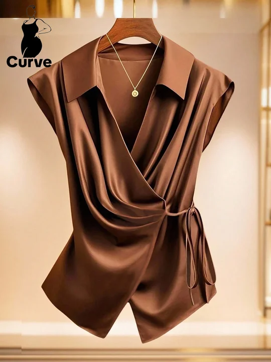 Draped Satin Tank Top | Savana | Bestsellers