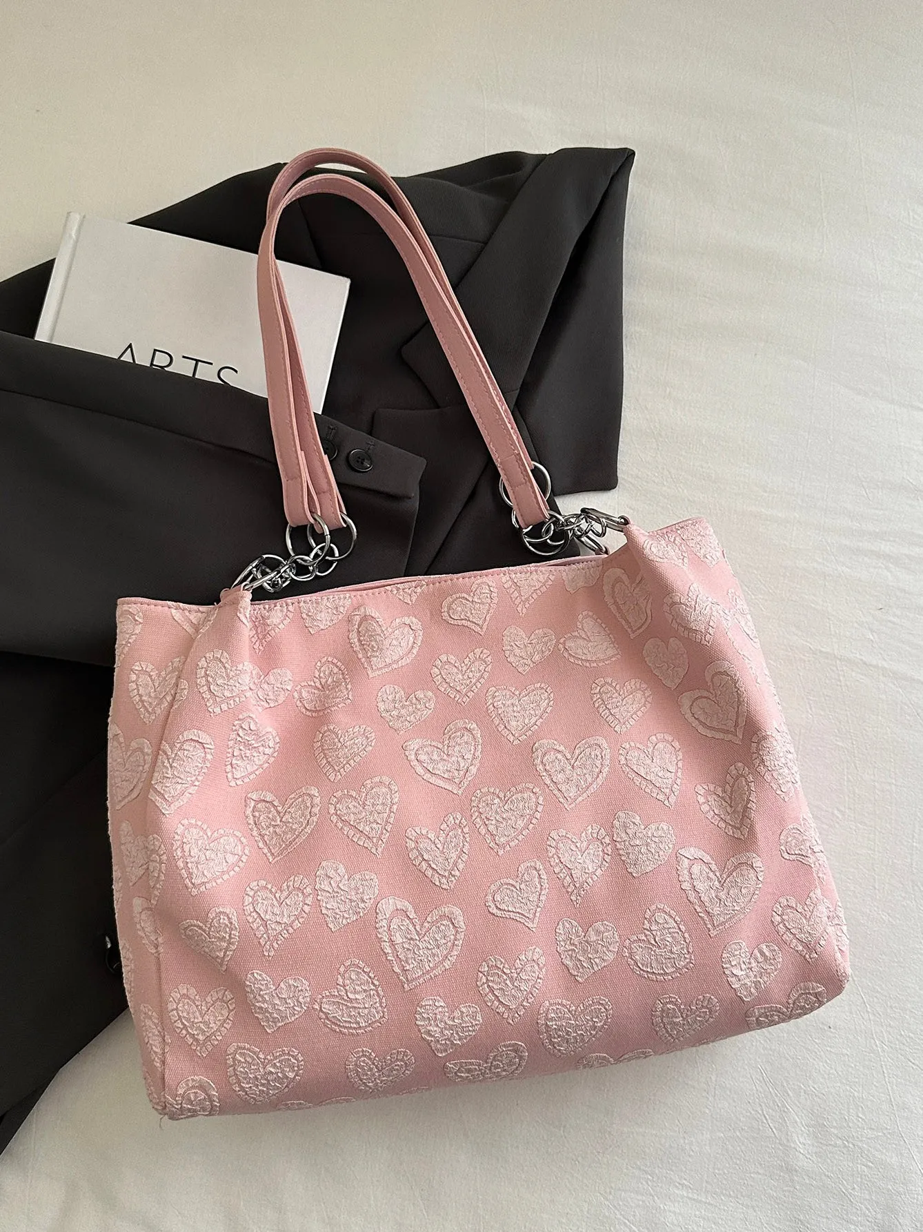 S heart tote bag large (enamel) | ショルダーバッグ