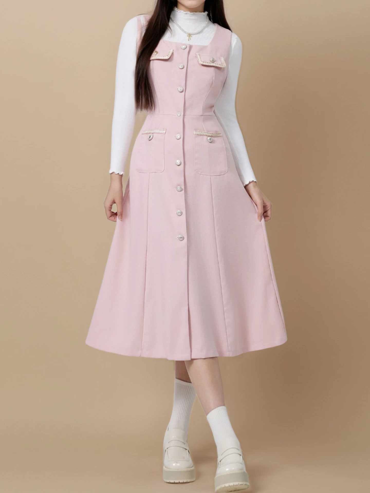 Flared A-line Dress with Pocket | Savana | Bestsellers Flared A-line Dress with Pocket | Savana | Bestsellers
