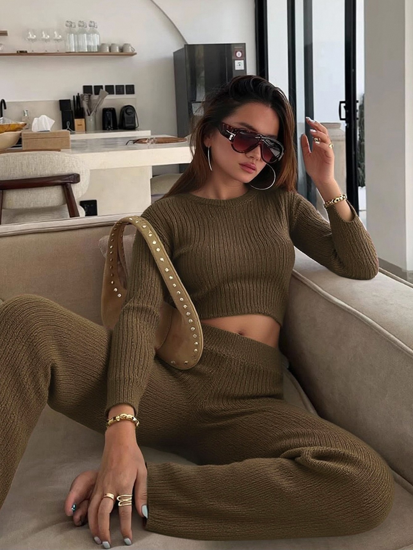 Brown Knit Co-ords
