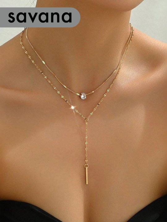 Rhinestone Artificial Jewellery - Multi-Layer Necklace