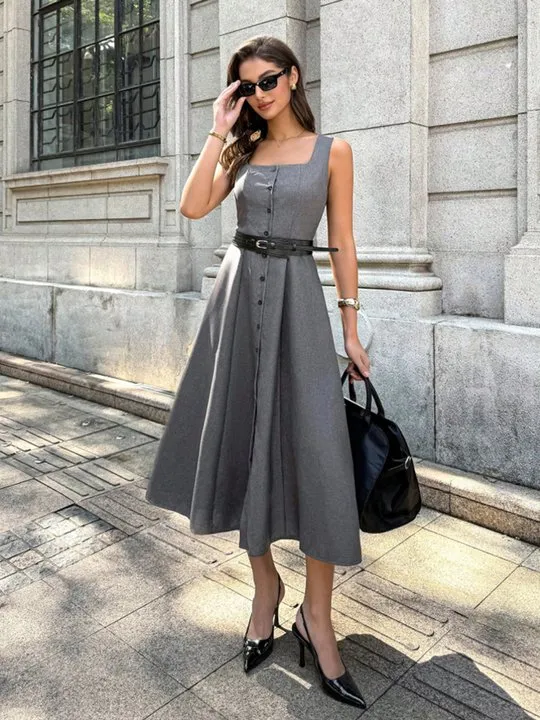 a line short dress for women Macy A-line Short Sleeved Organza Mini Dress