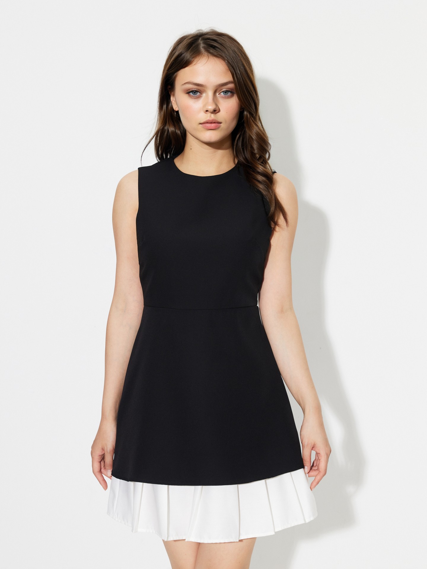 Black Lettuce trim A-Line Dress