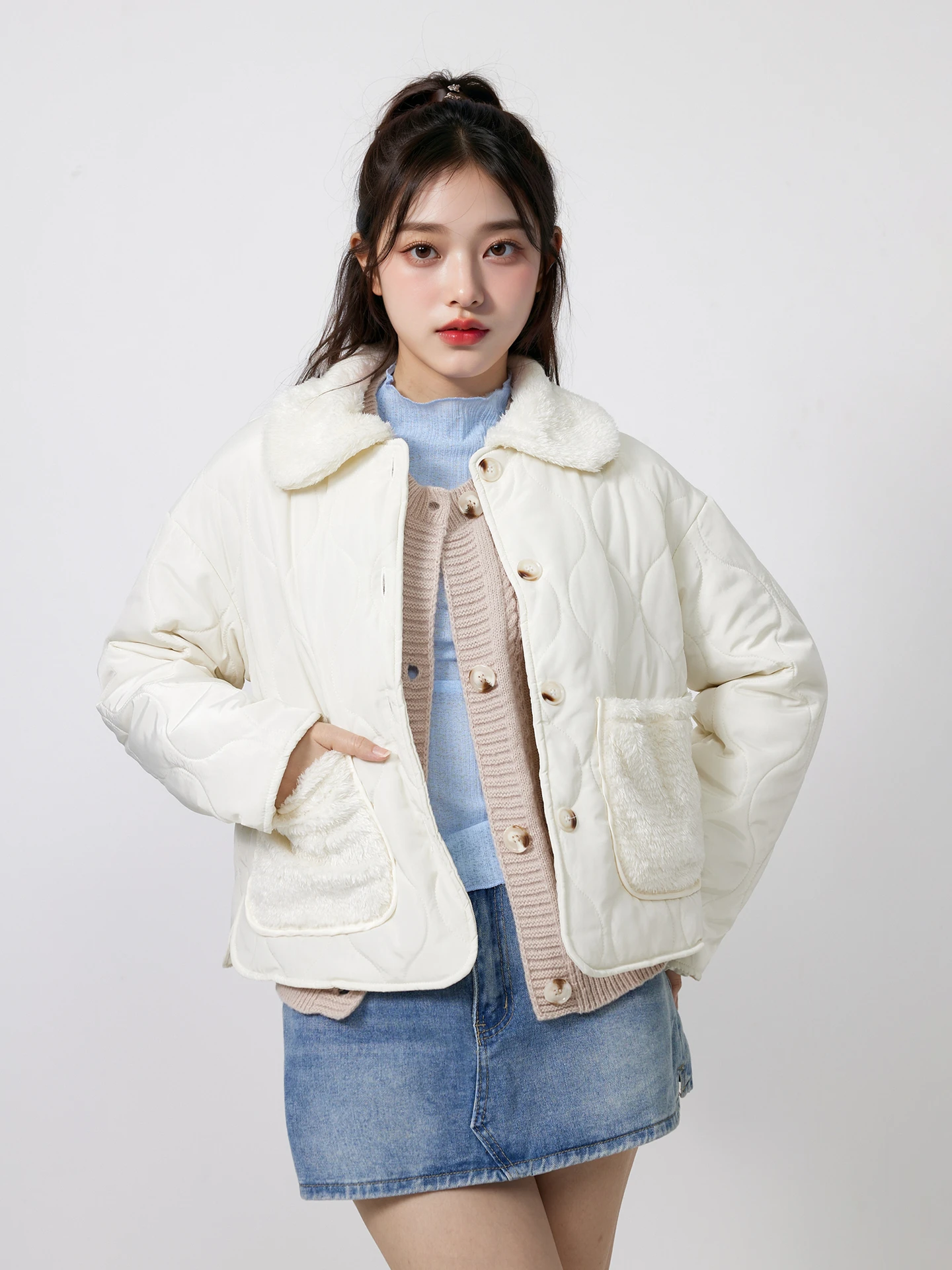 White Puffer Coat Patchwork Coat Trench Coat Men Blazer Tall Siz 並行輸入品