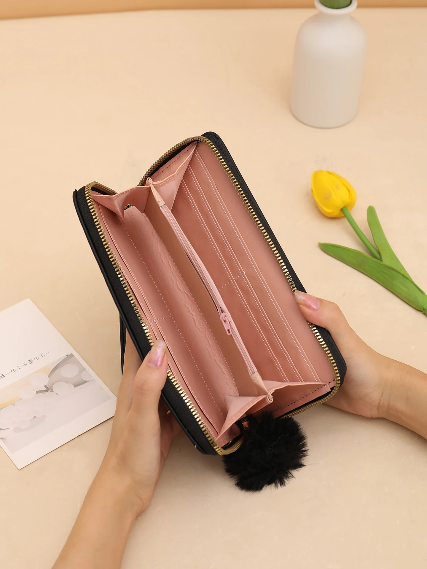 Multi-slot ID Card Holder KFBE Leather Credit Card Holder - Swan Floral  Zipper Wallet ID Card Case 4.7x3.1 Inch Swan Flowers Card Case