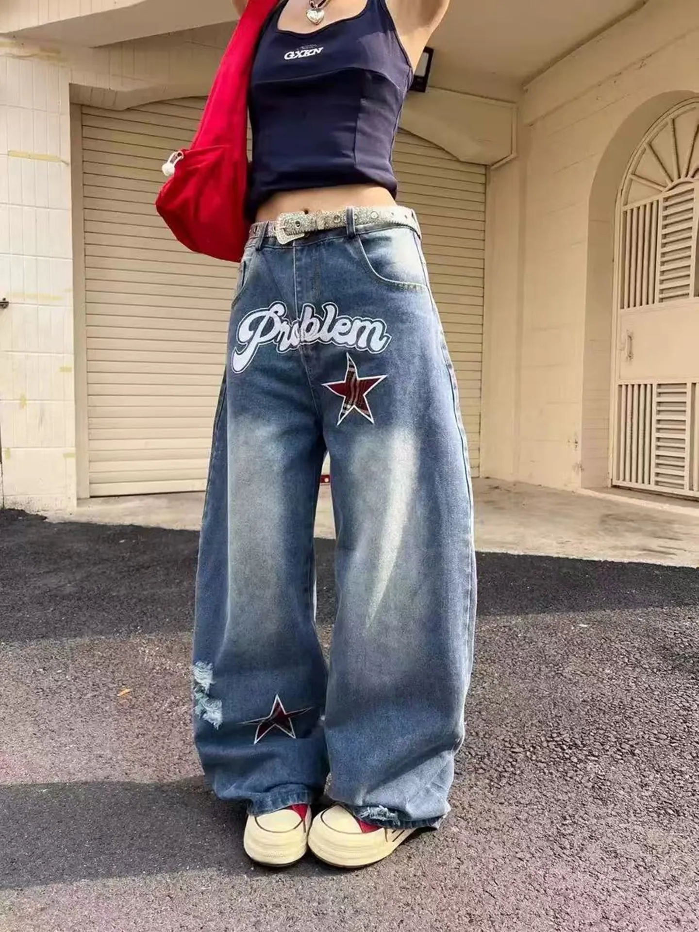 Y2k High Waist Chic Embroidered Wide Leg Jeans | Savana | Bestsellers