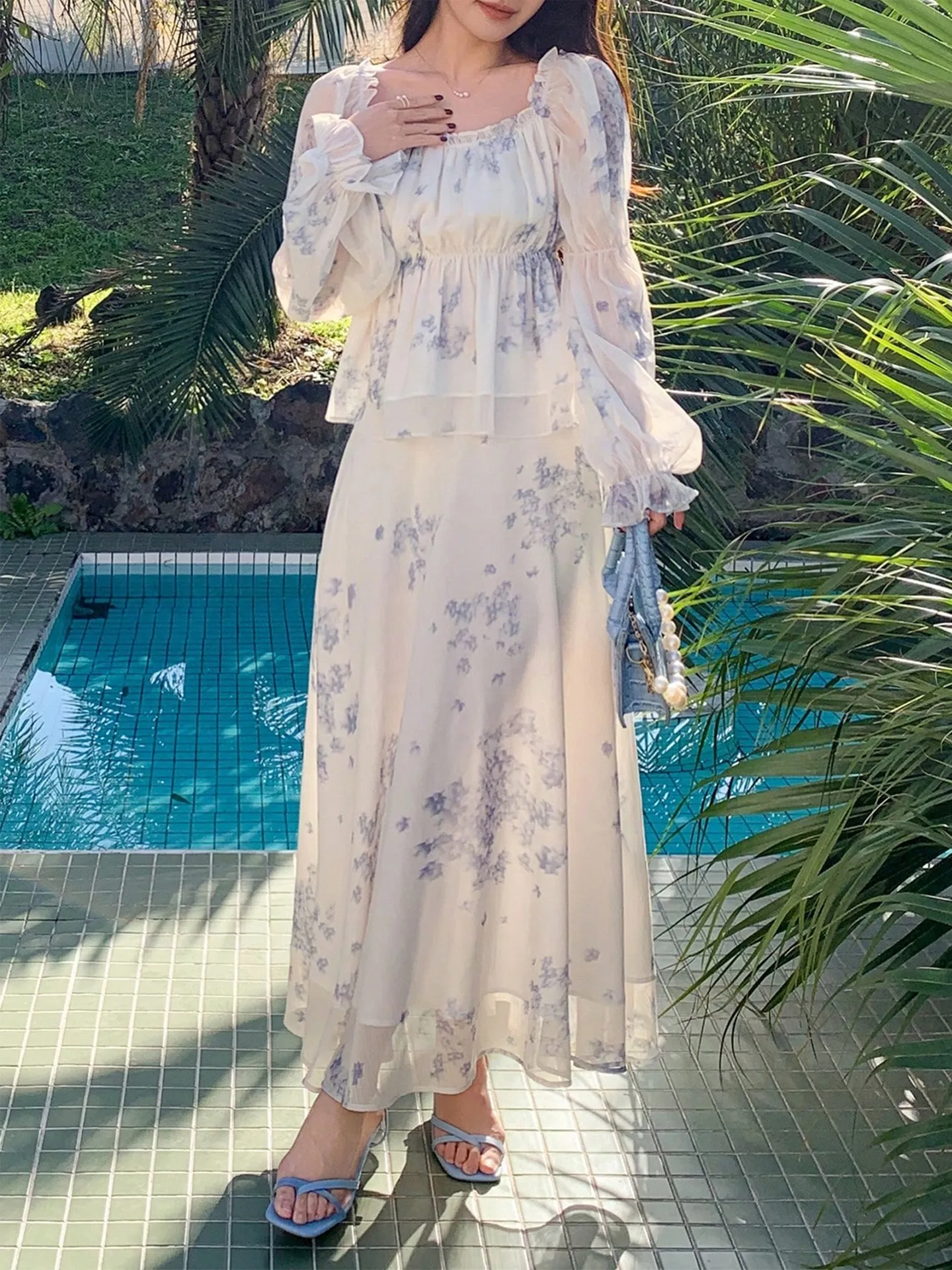 Denim Ruffle Co-ord Set