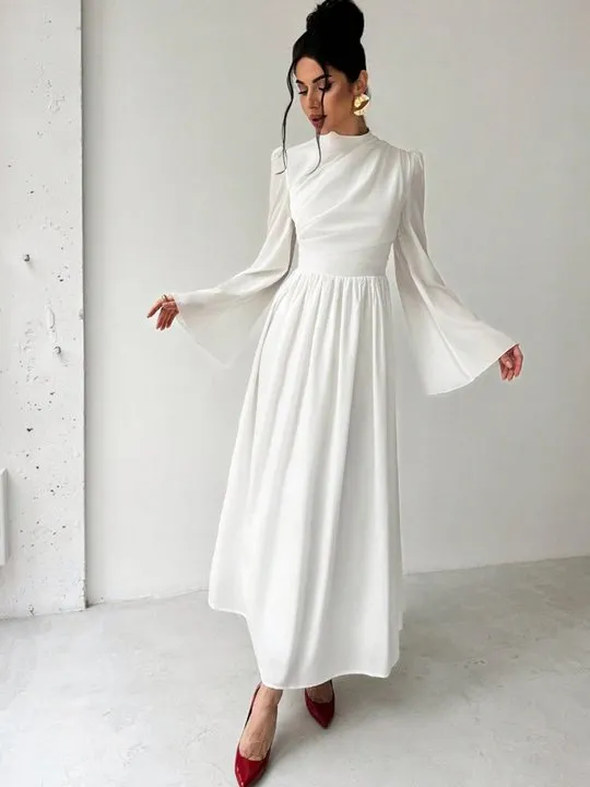 princess polly baby blue dress Long White Maxi Dresses | Shop White Maxi Dresses with Sleeves main image 1